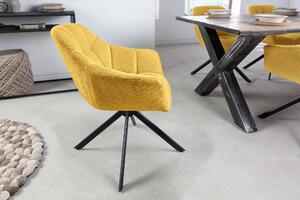 Hořčicově žlutá otočná jídelní židle Lomano