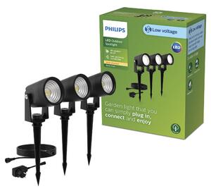 Reuel GardenLink 3x venkovní LED reflektor Low Voltage 3x1,5W 3x180lm 2700K 24V IP44, černý, sada