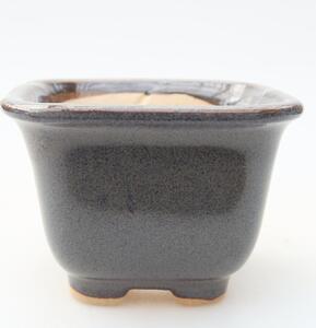 E-bonsai Keramická bonsai miska 6,5 x 6,5 x 5 cm šedá