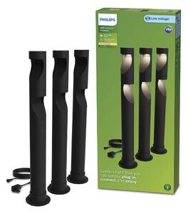 Desi GardenLink 3x venkovní LED sloupek Low Voltage 3x1,5W 3x180lm 2700K 24V IP44 70cm, černý, sada