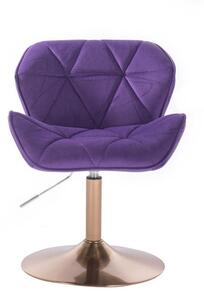 LuxuryForm Židle MILANO VELUR na zlatém talíři - fialová