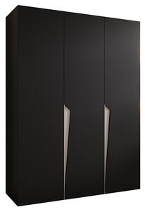 Šatní skříň PIANO 1, 150x52x202 cm | Černá matná / kašmírové úchyty