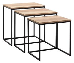 SADA 3x Konferenční stolek 55x40/51x39/46x37 cm hnědá