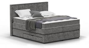 Boxspring postel s úložným prostorem Missouri šedá 180x200