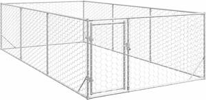 VidaXL Venkovní psí bouda s dveřmi 2x4x1 m pozinkovaná ocel [4105412]