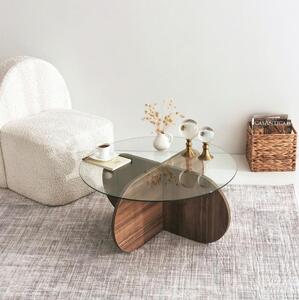 Konferenční stolek BUBBLE 75 cm hnědá/čirá