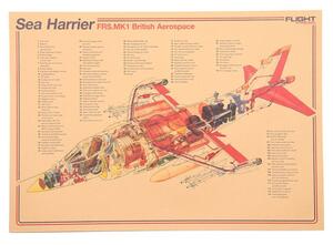 Tie Ler Plakát strážci nebes, BAE Sea Harrier, č.255, 50.5 x 36 cm