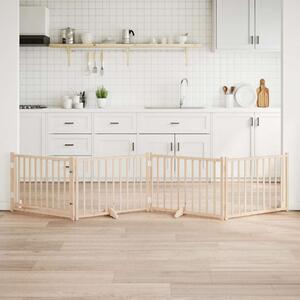 VidaXL Zábrana pro psy s dvířky skládací 4 panely 320 cm jedle [352281] Barva: Přírodní