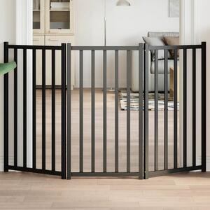 VidaXL Zábrana pro psy skládací 3 panely 150 cm masiv jedle [352270] Barva: Černá