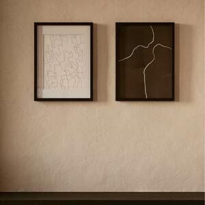 Černobílý abstraktní plakát Kave Home Francela 28 x 21 cm
