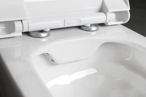 , Závěsné WC BELLO Rimless s podomítkovou nádržkou a tlačítkem Schwab, bílá, 100214-SET5