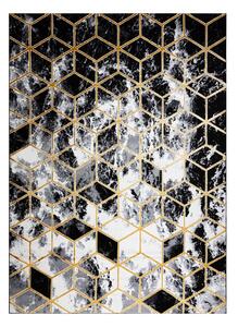 Kusový koberec Gloss 409A 82 3D cubes black/gold/grey 80x150 cm