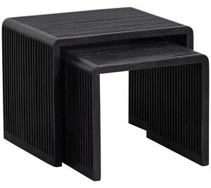 WOOOD Set dvou černých dřevěných odkládacích stolků Alli 50x43,5/40x38 cm