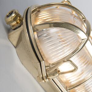Retro nástěnná lampa zlatá 18 cm IP44 - Nautica 2 ovál