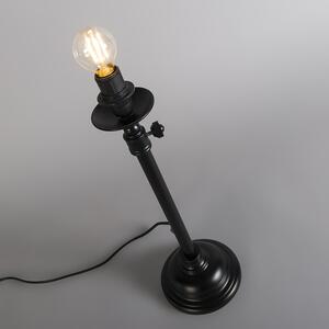 Klasická stolní lampa černá nastavitelná bez stínidla - Accia