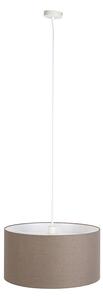 Venkovská závěsná lampa bílá s hnědým odstínem 50 cm - Combi 1