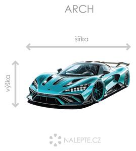 Tyrkysový sporťák textilní přelepitelná samolepka na zeď arch 47 x 22 cm