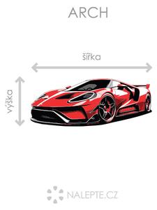 Červený sporťák textilní přelepitelná samolepka na zeď arch 75 x 29 cm