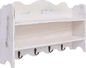 VidaXL Nástěnný věšák 50 x 10 x 30 cm dřevo [284236] Barva: Bílá