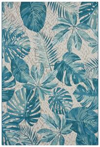 Kusový koberec Flair 105618 Tropical Leaves Turqouise – na ven i na doma 200x285 cm