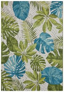 Kusový koberec Flair 105617 Tropical Leaves Turqouise Green – na ven i na doma 240x340 cm