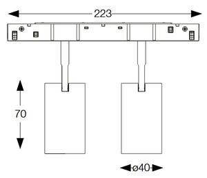 EGO TRACK DOUBLE lištové LED svítidlo 16W 1450lm 3000K On-Off IP20, černé