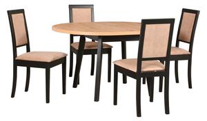 Jídelní stůl OSLO 3 L + deska stolu bílá, podstava stolu ořech, nohy stolu ořech
