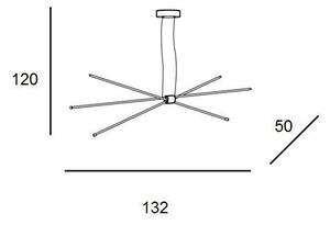 Jax závěsné svítidlo LED 33W 1600lm 3000K 132cm IP20, černé