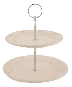 Clayre eff Dvoupatrový keramický etažér RUSTIC ROMANCE Clayre & Eef 6CE0266