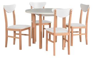 Drewmix jídelní židle LEO 2 + dřevo: buk, potahový materiál: látka, opěradlo: bílá