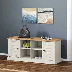 VidaXL Lavice s botníkem VIGO 106x35x45 cm masivní borové dřevo [353178] Barva: Bílá