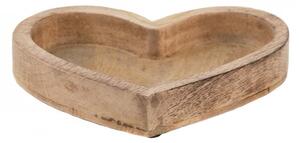 Clayre eff SERVÍROVACÍ MÍSA/TALÍŘ SRDCE 18*10*4 CM HNĚDÉ DŘEVO