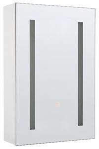 Nástěnná zrcadlová skříňka do koupelny LED CAMERON 40 cm 60 cm Bílá