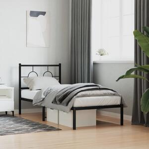 VidaXL Kovový rám postele s čelem 80 x 200 cm [376217] Barva: Černá