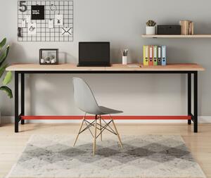 VidaXL Pracovní stůl 220 x 55 x 81,5 cm masivní bukové dřevo a kov [3188908]