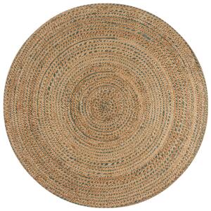Kusový koberec Capri Jute Natural/Blue kruh Kruh Ø 133 cm