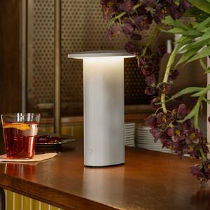 FRITZ HANSEN Fritz Hansen LED stolní lampa Solae, šedá, hliník, IP44, stmívatelný, Hliník / šedá / zinek, Obývací pokoj / jídelna, Hliník, Moderní