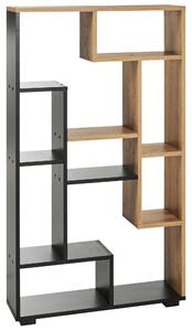 Regál s policemi ALMA 122 cm Hnědá/Černá