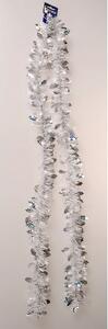 Vánoční řetěz s cesmínou stříbrná, 200 x 10 cm