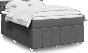 VidaXL Box spring postel s matrací 140x190 cm textil [3289374] Barva: Tmavě šedá