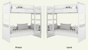 Bílá patrová postel se dvěma lůžky SIMONE se žebříkem a policí 90x200 cm Zvolte šuplík: Bez šuplíku