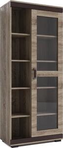 Vitrína P6, wenge/dveře canyon (č.1/černé)