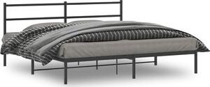 VidaXL Kovový rám postele s čelem 180 x 200 cm [355369] Barva: Černá