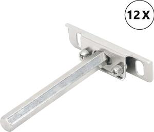 VidaXL Plovoucí police držáky 12ks neviditelné Ø12x100mm uhlíková ocel [4012403]