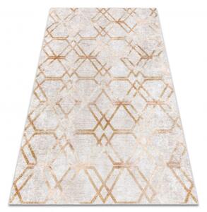 Makro Abra Kusový koberec pratelný MIRO 51805.804 Geometrický protiskluzový krémový zlatý Rozměr: 160x220 cm