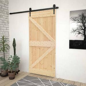 VidaXL Dveře NARVIK 90 x 210 cm Masivní borové dřevo (neupravené) [351043] Barva: Přírodní