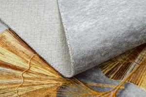 Makro Abra Kusový koberec pratelný MIRO 51969.802 Motýli protiskluzový šedý zlatý Rozměr: 80x150 cm