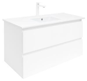 Koupelnová skříňka s umyvadlem SAT B-Way 99x50x45 cm bílá lesk BWAY2100WU4B2