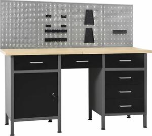 VidaXL Pracovní stůl se čtyřmi nástěnnými panely [3053429]