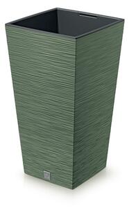 PROSPERPLAST Květináč - FURU SQUARE Rozměr: 39,5x39,5 cm, Barva: zelená